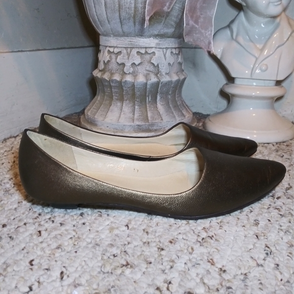 J. Jill Gold Metallic Pointed Toe Flats - Picture 9 of 9